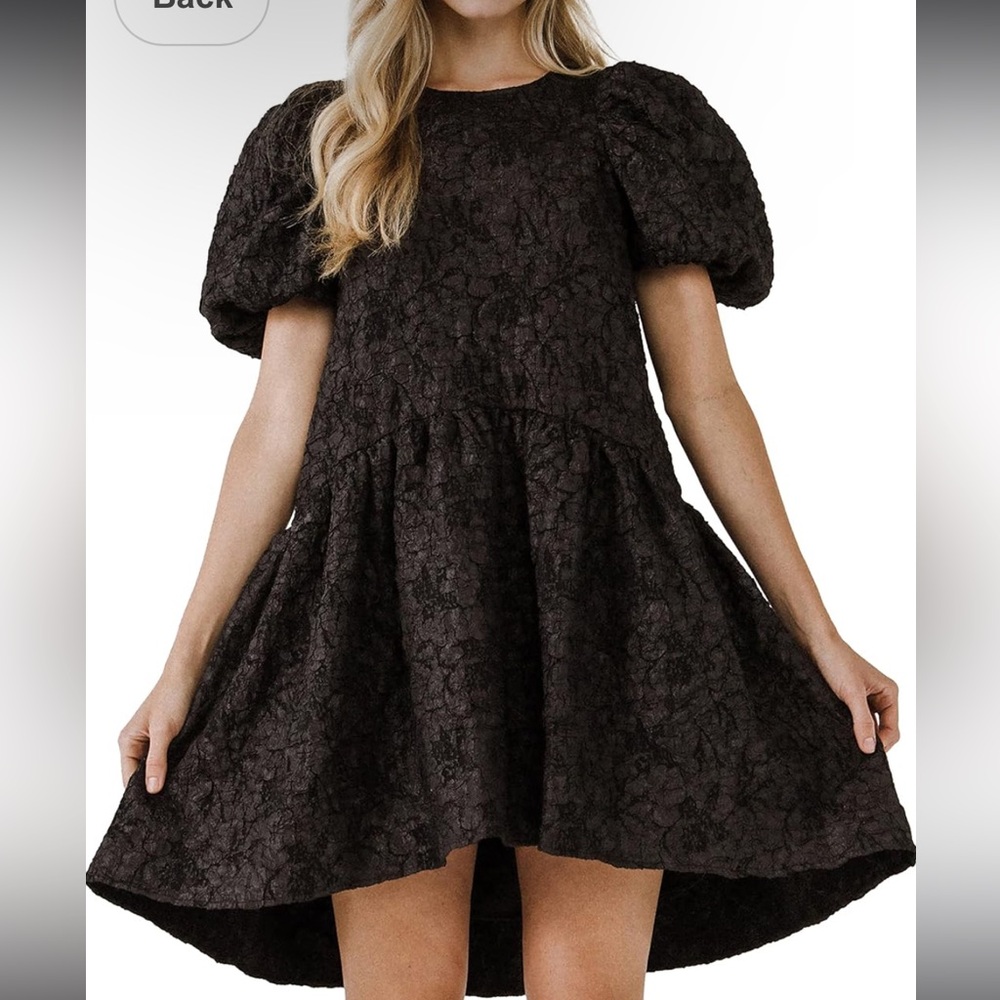 Endless Rose Black Textured Mini Dress. 🎉
